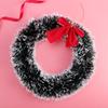 BESTOYARD 12'' Christmas Wreath Front Door Pine Needles Garland with Bow Ornaments (White Brim) view 3