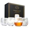The Wine Savant Etched World Globe Glasses 10 oz -Set of 4, Wine, Whiskey, Scotch, Vodka Water or Juice Old Fashion Glass, World Glasses Etched Globe view 1
