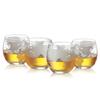 The Wine Savant Etched World Globe Glasses 10 oz -Set of 4, Wine, Whiskey, Scotch, Vodka Water or Juice Old Fashion Glass, World Glasses Etched Globe view 2