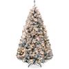 Best Choice Products Pre-Lit Artificial Christmas Tree, 6ft Snow Flocked Design Pine Tree, Full Appearance Snowy w/Easy Assembly, Metal Stand view 1