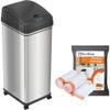 iTouchless 13 Gallon Glide Sensor Trash Can with Wheels and 20 Premium Trash Bags, Odor Control System, Automatic Kitchen and Office Garbage Bin, Stainless Steel (DZM13BG20) view 4