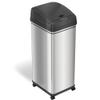iTouchless 13 Gallon Glide Sensor Trash Can with Wheels and 10 Premium Trash Bags, Odor Control System, Automatic Kitchen and Office Garbage Bin, Stainless Steel view 4