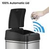 iTouchless 13 Gallon Glide Sensor Trash Can with Wheels and 4 Filters, Odor Control System, Automatic Kitchen and Office Garbage Bin, Stainless Steel view 3