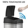 iTouchless 13 Gallon Glide Sensor Trash Can 7 Filters Odor Control System, Automatic Kitchen and Office Garbage Bin, Stainless Steel with Caster Wheels (DZM13CF06) view 3