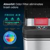 iTouchless 13 Gallon Glide Sensor Trash Can 7 Filters Odor Control System, Automatic Kitchen and Office Garbage Bin, Stainless Steel with Caster Wheels (DZM13CF06) view 4