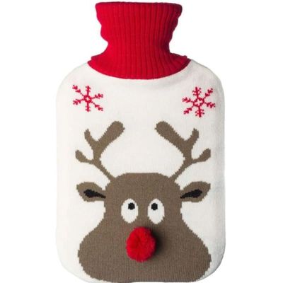 Le Studio Nose Reindeer in hot Water Bottle, White & Red & Brown