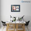 ArtToFrames Collage Photo Frame Double Mat with 1-10x13 and 2-6x8 Openings with Satin Black Frame and Dutch Blue mat. view 2