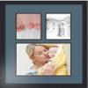 ArtToFrames Collage Photo Frame Double Mat with 1-10x13 and 2-6x8 Openings with Satin Black Frame and Dutch Blue mat. view 3