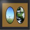 ArtToFrames Collage Photo Frame Double Mat with 2-5x7 Openings with Satin Black Frame and El Dorado mat. view 1