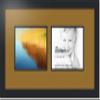 ArtToFrames Collage Photo Frame Double Mat with 2-6x8 Openings with Satin Black Frame and El Dorado mat. view 1