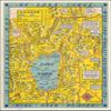 1947 Lake Tahoe and Woolly Nevada Hysterical Pictorial Map Comic Poster Reprint 8793 view 1