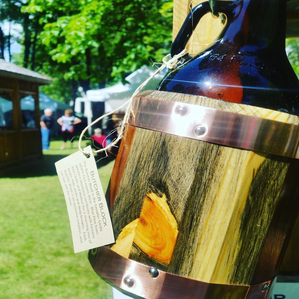 Beer Growler 64oz - Blue Pine, Custom Handmade Growler