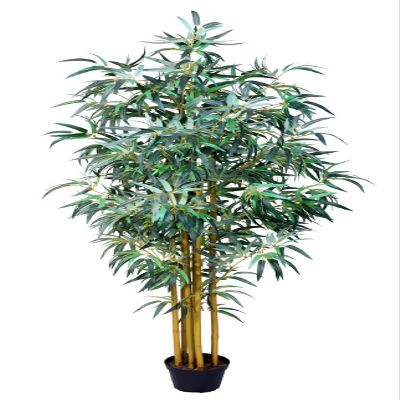 AMERIQUE Gorgeous & Massive 6' Bamboo Trees Artificial Silk Plant, with Nursery Plastic Pots, Feel Real Technology, Super Quality, Emerald Green