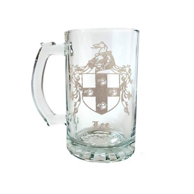 Lee English Family Coat of Arms 27oz Beer Stein  Personalized Heraldic Engraving