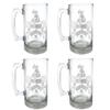 Davis English Family Coat of Arms 27oz Beer Stein Set of 4  Personalized Heraldic Engraving view 1
