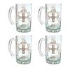 Lee Family Coat of Arms 27oz Beer Stein Set of 4  Personalized Heraldic Engraving view 1