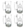 Clark English Family Coat of Arms 27oz Beer Stein Set of 4, Engraved Personalization Included view 1