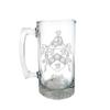 Clark English Family Coat of Arms 27oz Glass Stein - Personalized Heraldic Engraving view 1