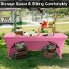 ABCCANOPY 6 ft Spandex Table Cover Open Back Fitted Tablecloth Stretch Washable Tablecover Table Topper for Rectangle Tables Pink view 2