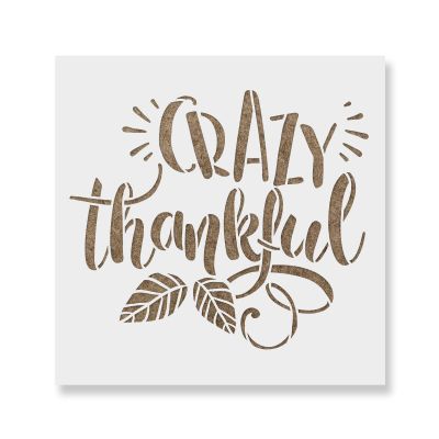 Crazy Thankful Stencil - Durable for Festive Fall Imagery, Thankful Stencil