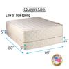 Dream Solutions USA Grandeur Deluxe Mattress and Low 5" Height Box Spring Set with Bed Frame Included - Good for Your Back, Luxury Height, Long Lasting Comfort and 2 Sided (Queen Size) view 2