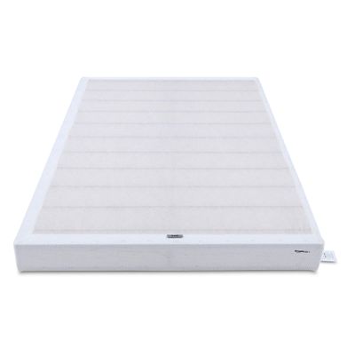 Amazon Basics Smart Box Spring Bed Base, 9-Inch Height Mattress Foundation, Tool-Free Easy Assembly, Cal King, 83"L x 71"W x 9"H, White
