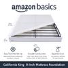 Amazon Basics Smart Box Spring Bed Base, 9-Inch Height Mattress Foundation, Tool-Free Easy Assembly, Cal King, 83"L x 71"W x 9"H, White view 2