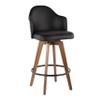 LumiSource Ahoy Counter Stools in Walnut Wood and Faux Leather, Counter Height Chairs, Barstools for Kitchen Island view 1