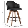 LumiSource Ahoy Counter Stools in Walnut Wood and Faux Leather, Counter Height Chairs, Barstools for Kitchen Island view 3