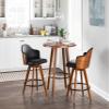 LumiSource Ahoy Counter Stools in Walnut Wood and Faux Leather, Counter Height Chairs, Barstools for Kitchen Island view 4