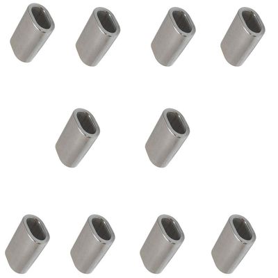 Prolinemax 10 Pieces 5/16 Inch SS316 Marine Wire Rope Oval Crimping Sleeves