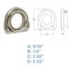 Prolinemax 5 Pieces 5/16 Inch Marine Boat D-Ring Thimble with Round Shave Wire Rope view 2