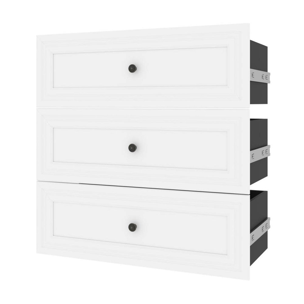 Bestar Versatile 3 Drawer Set for Versatile 36W Closet Organizer in white