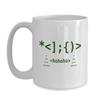 BeeTeeStore Programmer Christmas Mug - Santa Emoticon Code Design - 15oz Ceramic Coffee Cup for Software Engineers and Developers - Holiday Gift for Coders and Tech Professionals view 1