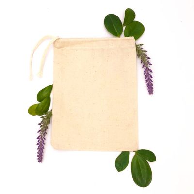 12x16 Inches Natural Cotton Reusable Produce Muslin Bags  Multipurpose Drawstring Storage Pouch for Everyday Use (50)