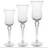 Barski - European Quality -Hand Blown Glass - Beautiful Set of 3 - Pillar Candle Holders - 11.5" H, 13.25" H, 15.5" H- Made in Europe view 1