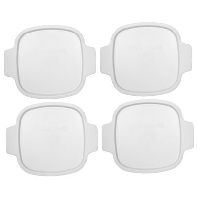 Corningware Stovetop A-1-PC 1.5 Quart Square White Plastic Lid - 4 Pack