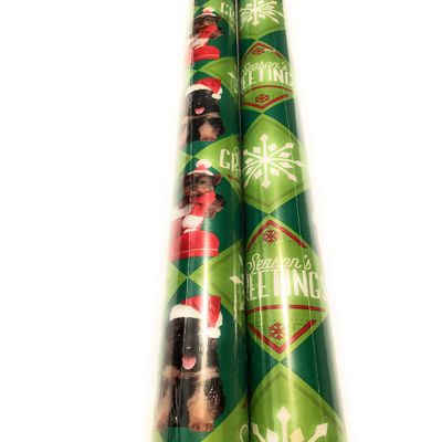 Dogs Holiday Gift Wrapping Paper Holiday Time Pets 40 sq ft