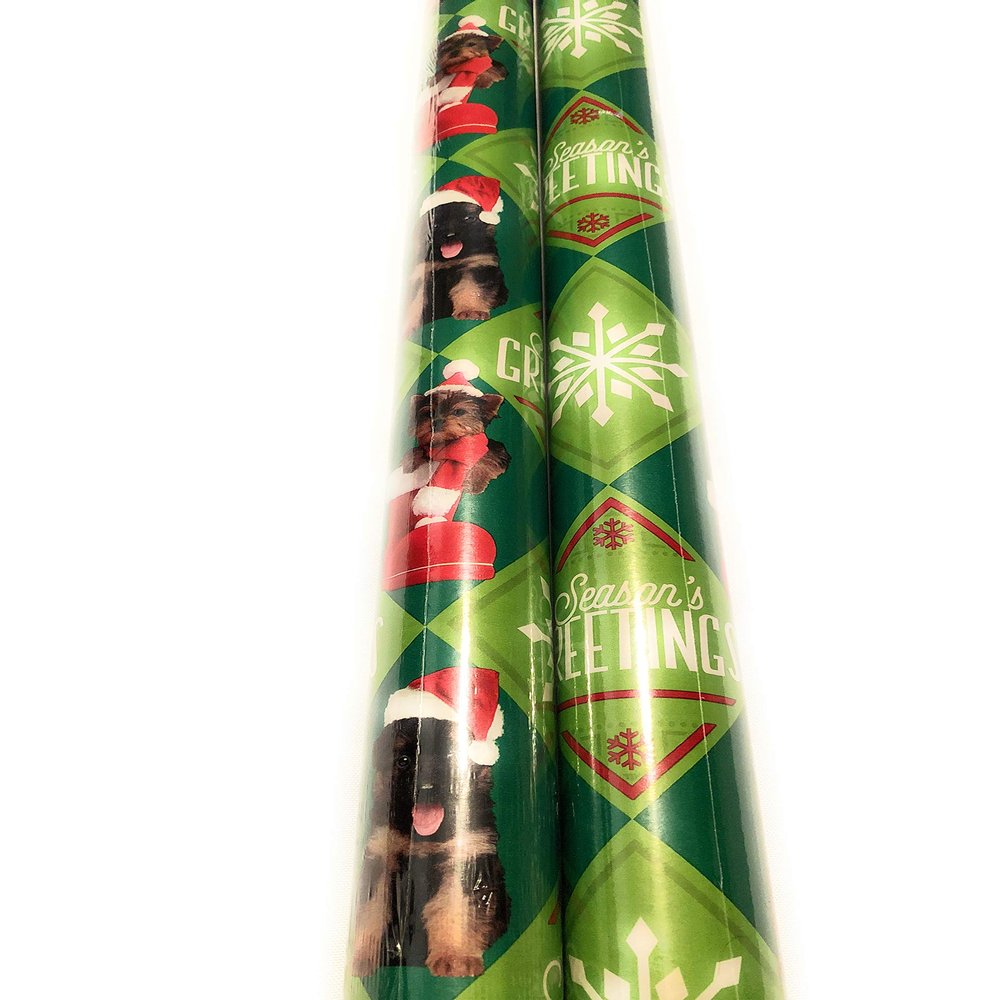 Dogs Holiday Gift Wrapping Paper Holiday Time Pets 40 sq ft
