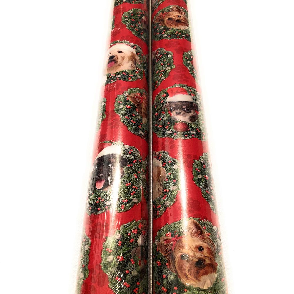 Holiday Time Pets Dogs Wrapping Paper - 40 sq ft