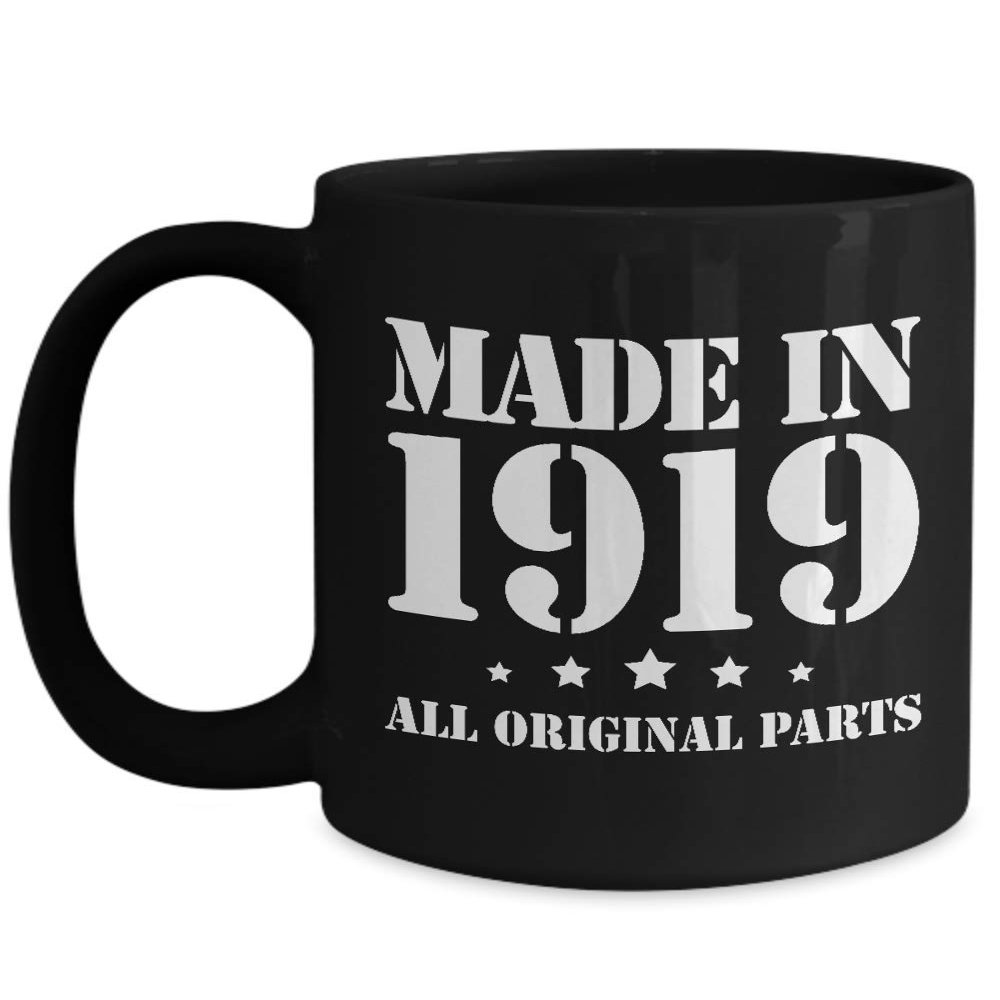 99th Birthday Gifts for Him - Made in 1919 - Happy 99 Year Old Coffee Mug Bday Idea - Unique Present for Dad Father Husband Grandfather Papa Grandpa