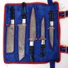 Custom Made Damascus Steel Kitchen Knife 5-Pcs Chef Set FBK-1031 (Black Horn and Blue Wood) view 1