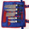 Custom Made Damascus Steel Kitchen Knife 5-Pcs Chef Set FBK-1031 (Black Horn and Blue Wood) view 2