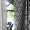 lovemyfabric Grey and Black Damask Print Jacquard Curtain Panel/Window Treatment, Drape for Living Room, Bedroom or Any Window Decor (52X48 Inch) view 1