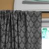 lovemyfabric Grey and Black Damask Print Jacquard Curtain Panel/Window Treatment, Drape for Living Room, Bedroom or Any Window Decor (52X48 Inch) view 2