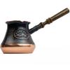 Handmade Armenian Coffee Pot Maker 2 Small cup Copper Jazva Ararat Turkish Arabic Greek Cezve Jezve Ibrik Turka Jazve Wooden Handle (7 Fl Oz) view 1