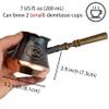 Handmade Armenian Coffee Pot Maker 2 Small cup Copper Jazva Ararat Turkish Arabic Greek Cezve Jezve Ibrik Turka Jazve Wooden Handle (7 Fl Oz) view 3