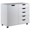 Winsome Halifax 5-Drawer and Side Mobile Cabinet, for Living Room, Home Office, White view 1