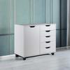 Winsome Halifax 5-Drawer and Side Mobile Cabinet, for Living Room, Home Office, White view 2