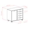 Winsome Halifax 5-Drawer and Side Mobile Cabinet, for Living Room, Home Office, White view 3